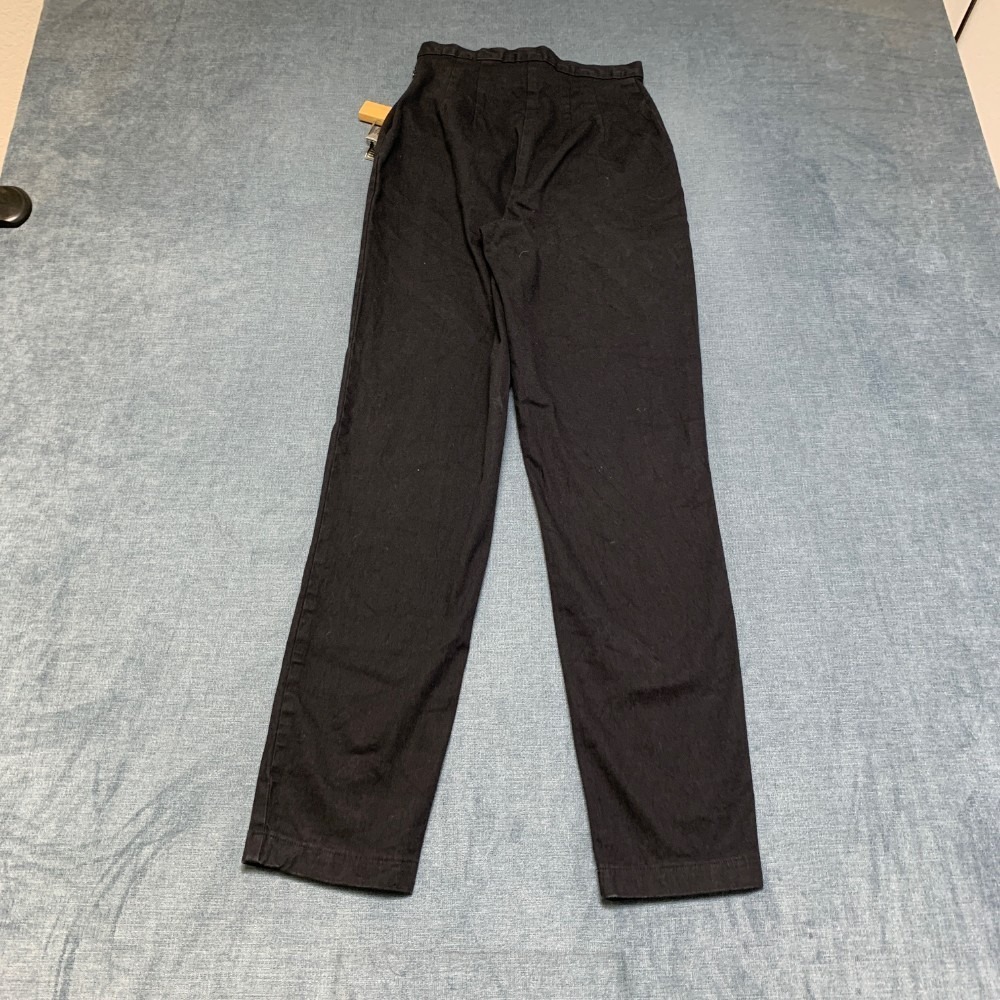 Forenza Pants Women 4 Black Pleated Lightweight Casual Wear Straight Leg Outdoor